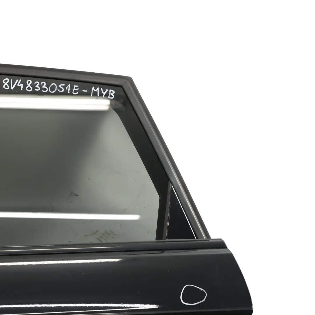 Sportback Rear Left N/S Door Mythical Black Metallic - Y9T to Audi A3 8V with Part number 8V4833051E Audi A3 8V Sportback Rear Left N/S Door Mythical Black Metallic - Y9T - SKU 8V4833051E-MYB - Part number 8V4833051E