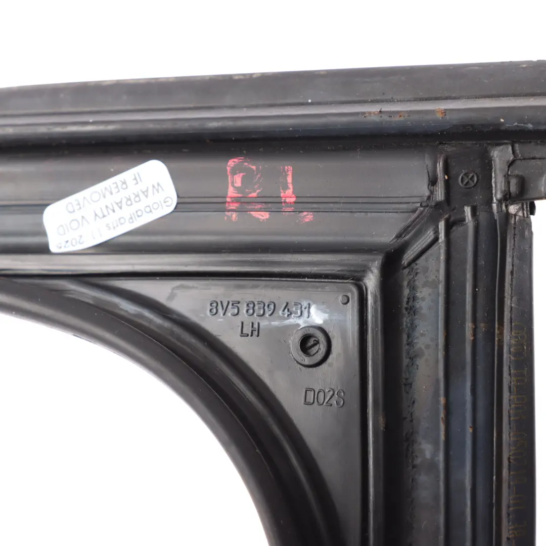 Audi A3 8V Door Window Inner Seal Rubber Strip Guide Rear Left N/S - SKU 8V5839431 - Part number 8V5839431