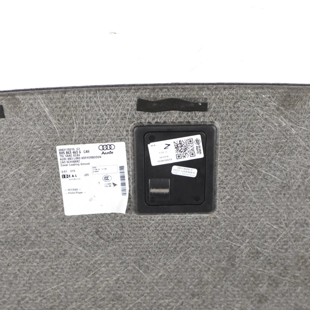 Audi A3 8V Saloon Boot Lid Trunk Floor Panel Trim Covering Black - SKU 8V5863463G - Part number 8V5863463G