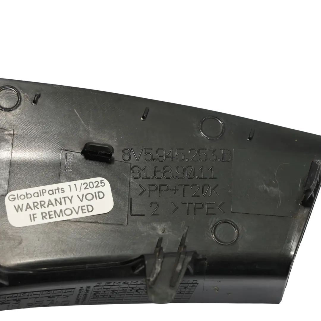 Rücklicht Abdeckung Trim Halterung Links für Audi A3 S3 8V Limousine mit Teilenummer 8V5945253B Audi A3 S3 8V Limousine Rücklicht Abdeckung Trim Halterung Links - SKU 8V5945253B - Teilenummer 8V5945253B