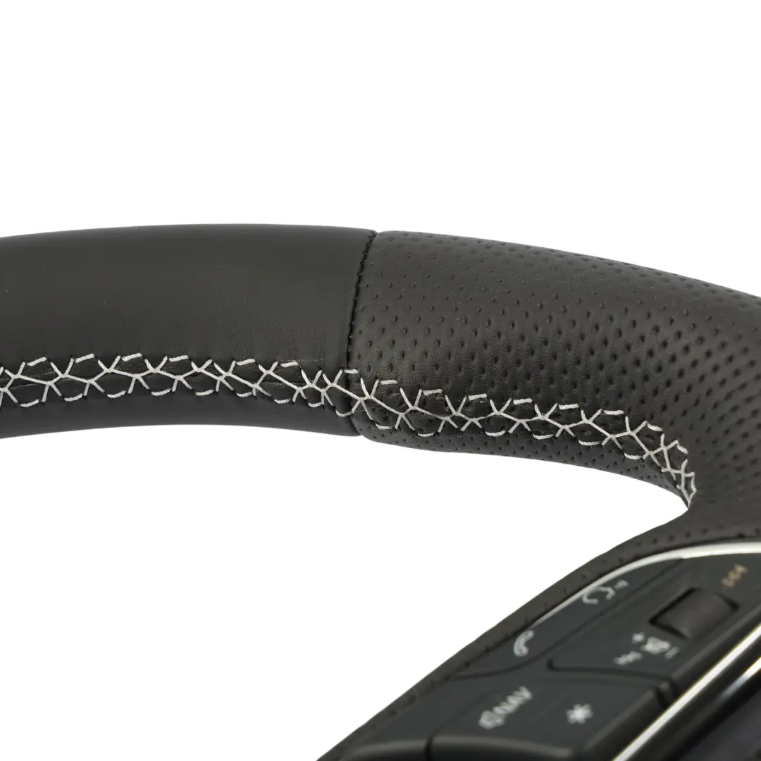 Steering Wheel S-Line NEW Black Leather Flat Bottom to Audi A4 B9 A5 F5 with Part number 8W0419091DH Audi A4 B9 A5 F5 Steering Wheel S-Line NEW Black Leather Flat Bottom - SKU 8W0419091DH-1 - Part number 8W0419091DH