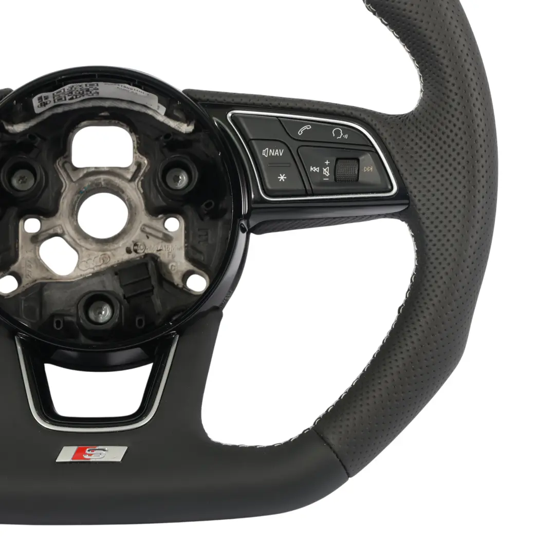 Audi A4 B9 A5 F5 Volant S-Line NEUF Cuir Noir Fond Plat - SKU 8W0419091DH-1 - Numéro de pièce 8W0419091DH