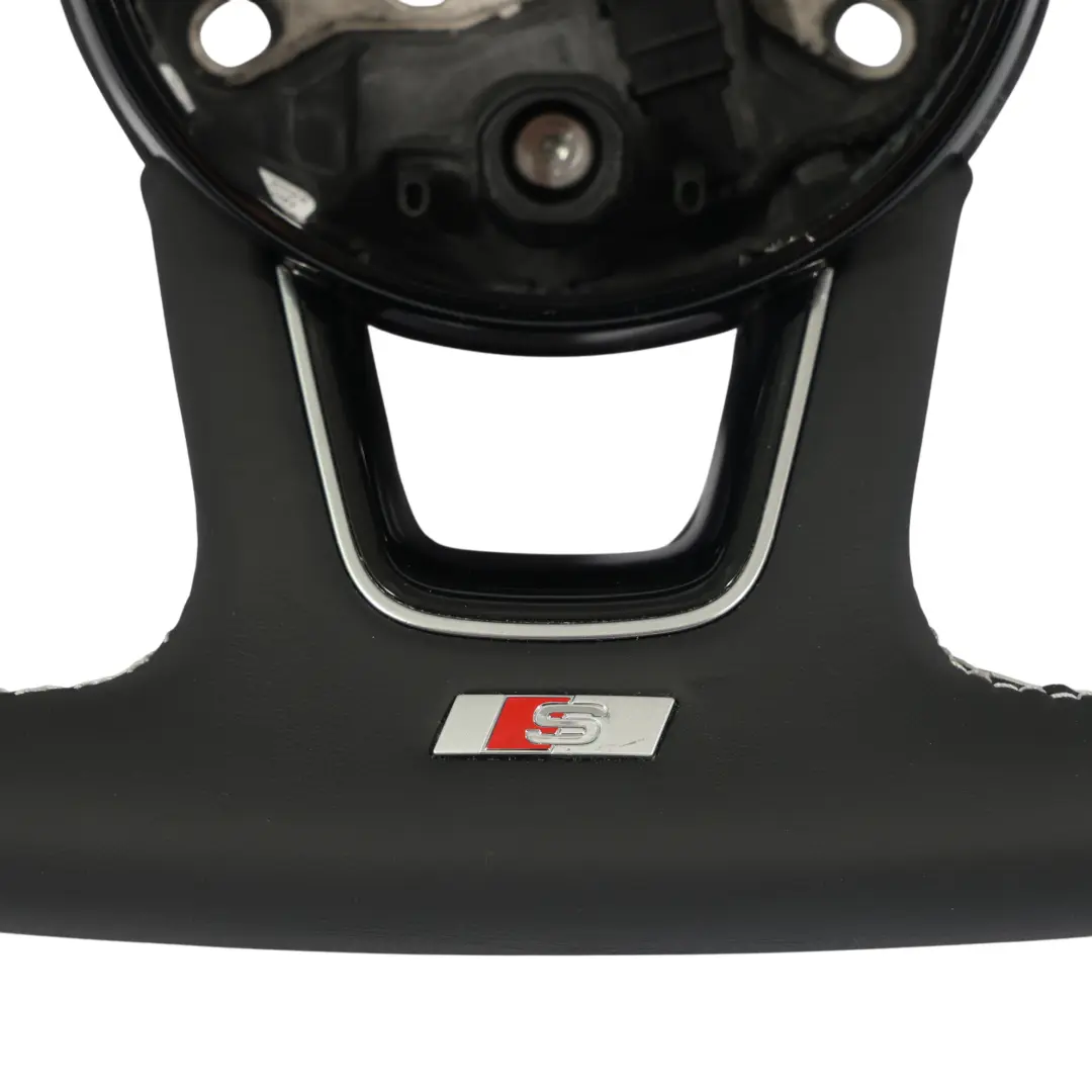 NUOVO In Pelle Nera Fondo Piatto per Audi A4 B9 A5 F5 Volante S-Line con numero di parte 8W0419091DH Audi A4 B9 A5 F5 Volante S-Line NUOVO In Pelle Nera Fondo Piatto - SKU 8W0419091DH-1 - Numero di parte 8W0419091DH