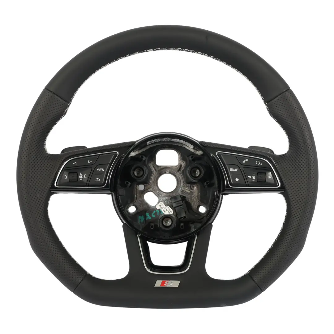 Lenkrad NEU Schwarz Leder Flachboden für Audi A4 S4 B9 A5 S5 F5 mit Teilenummer 8W0419091DJ Audi A4 S4 B9 A5 S5 F5 Lenkrad NEU Schwarz Leder Flachboden - SKU 8W0419091DJ-1 - Teilenummer 8W0419091DJ