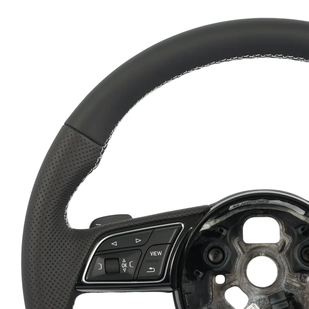 NUEVO Cuero Negro Fondo Plano para Audi A4 S4 B9 A5 S5 F5 Volante con número de pieza 8W0419091DJ Audi A4 S4 B9 A5 S5 F5 Volante NUEVO Cuero Negro Fondo Plano - SKU 8W0419091DJ-1 - Número de pieza 8W0419091DJ