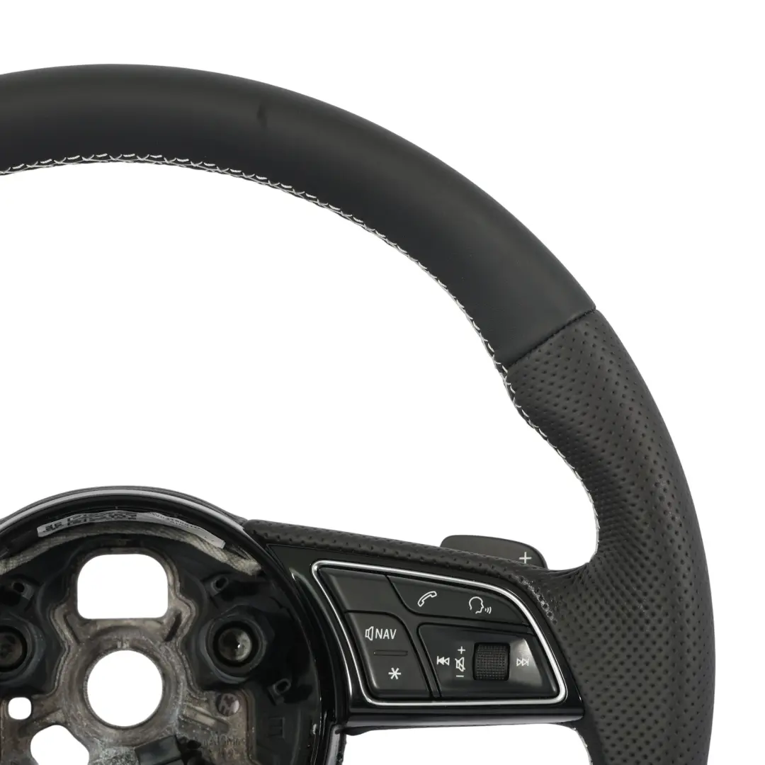 Steering Wheel NEW Black Leather Flat Bottom to Audi A4 S4 B9 A5 S5 F5 with Part number 8W0419091DJ Audi A4 S4 B9 A5 S5 F5 Steering Wheel NEW Black Leather Flat Bottom - SKU 8W0419091DJ-1 - Part number 8W0419091DJ