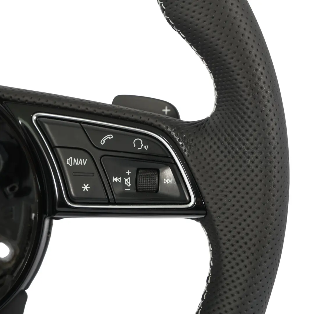 Audi A4 S4 B9 A5 S5 F5 Volante NUOVO In Pelle Nera Fondo Piatto - SKU 8W0419091DJ-1 - Numero di parte 8W0419091DJ