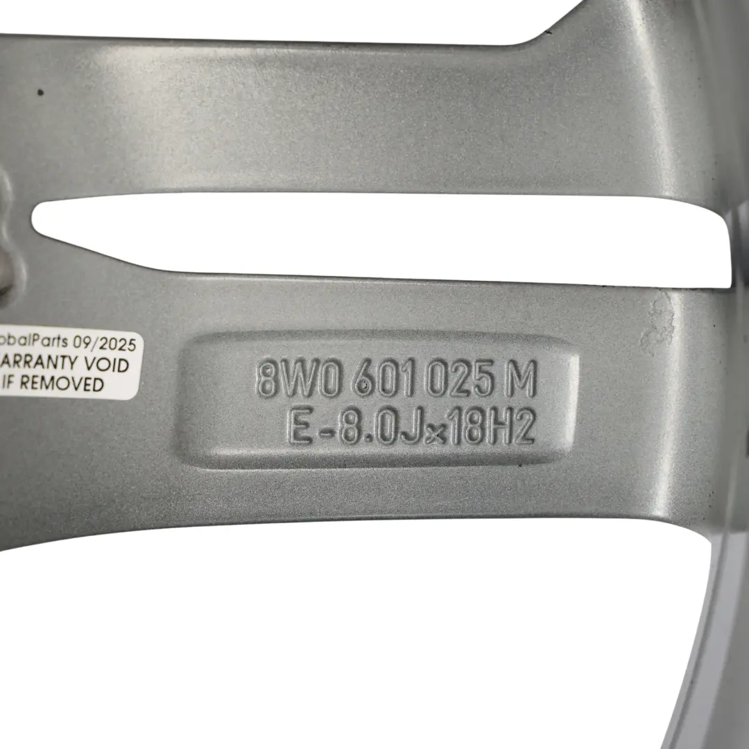 Audi A4 B9 Wheel Rim Alloy Silver 18" 8J ET:40 Star Double Spoke - SKU 8W0601025M-2 - Part number 8W0601025M