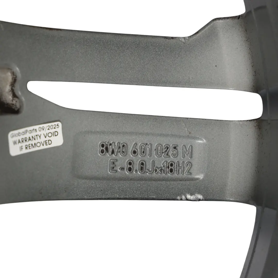 Audi A4 B9 Wheel Rim Alloy Silver 18" 8J ET:40 Star Double Spoke - SKU 8W0601025M-3 - Part number 8W0601025M