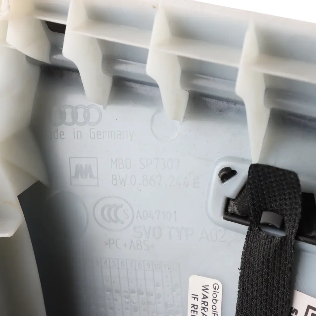 Audi A4 B9 Upper B Pillar Column Cover Trim Seat Belt Panel Right O/S - SKU 8W0867244E - Part number 8W0867244E