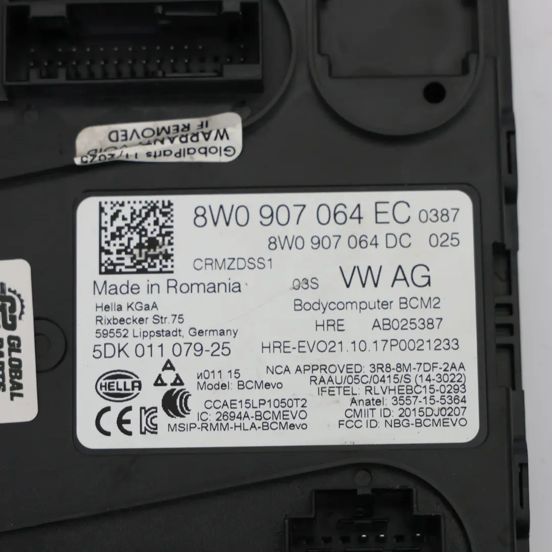 Unidad De Control De A Bordo ECU para Audi A5 F5 BCM BCM con número de pieza 8W0907064EC Audi A5 F5 BCM BCM Unidad De Control De A Bordo ECU - SKU 8W0907064EC - Número de pieza 8W0907064EC