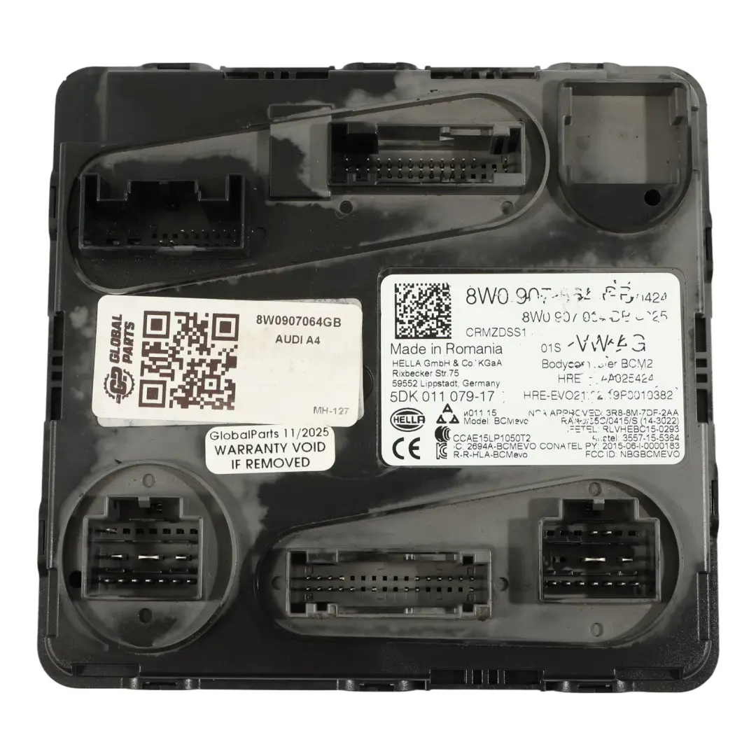 Módulo De Control De Carrocería Central BCM ECU para Audi A4 B9 A5 F5 con número de pieza 8W0907064GB Audi A4 B9 A5 F5 Módulo De Control De Carrocería Central BCM ECU - SKU 8W0907064GB - Número de pieza 8W0907064GB
