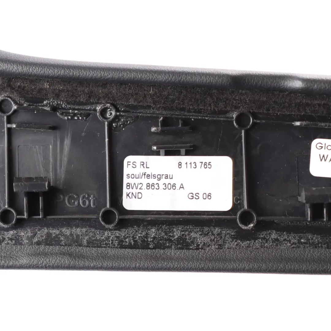 Audi A4 B9 A5 F5 Centre Console Trim Panel Right O/S Leather Black - SKU RHD-8W2863306A - Part number 8W2863306A