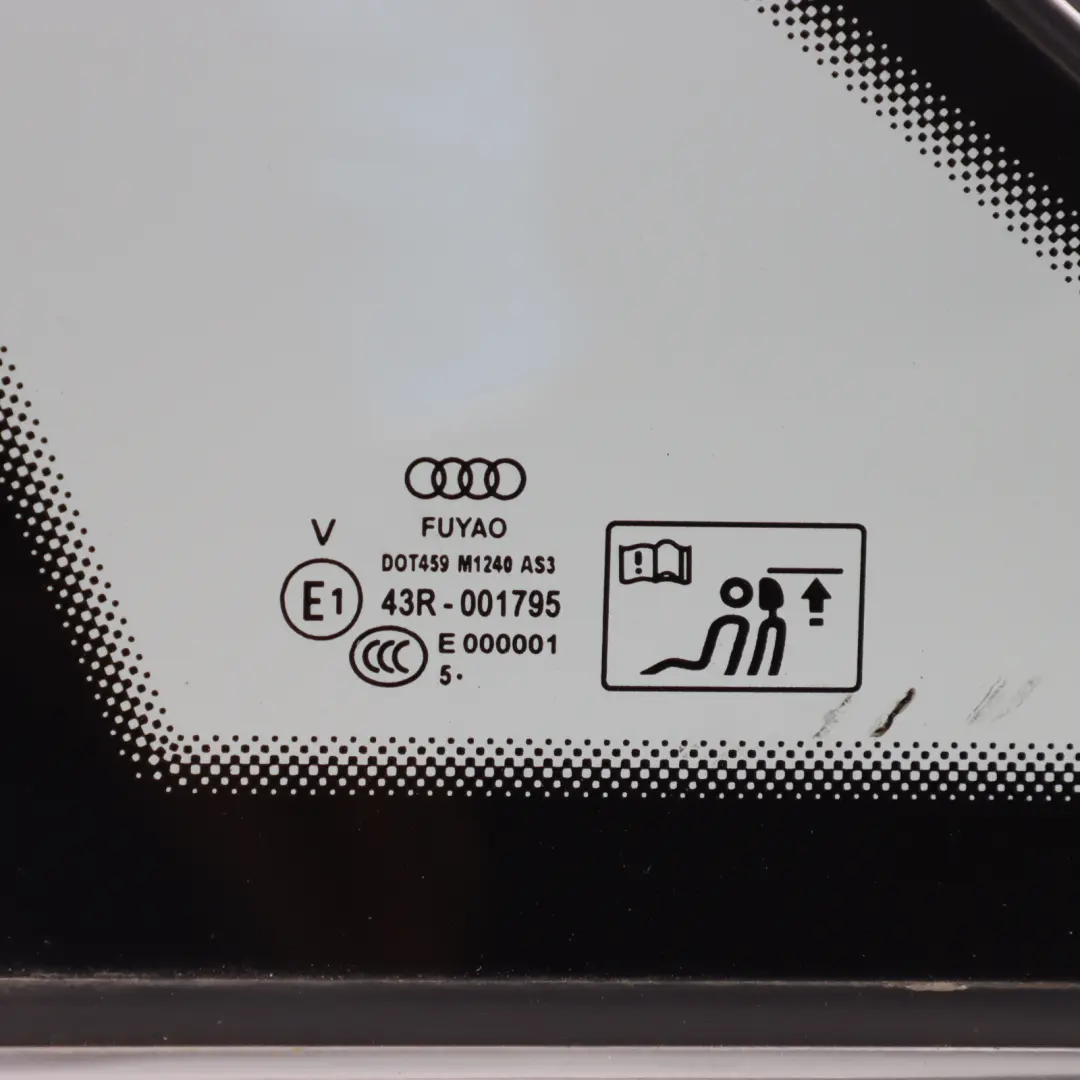 Quarter Side Window Glass Left N/S Tinted AS3 to Audi A4 B9 Rear with Part number 8W5845297E Audi A4 B9 Rear Quarter Side Window Glass Left N/S Tinted AS3 - SKU 8W5845297E - Part number 8W5845297E