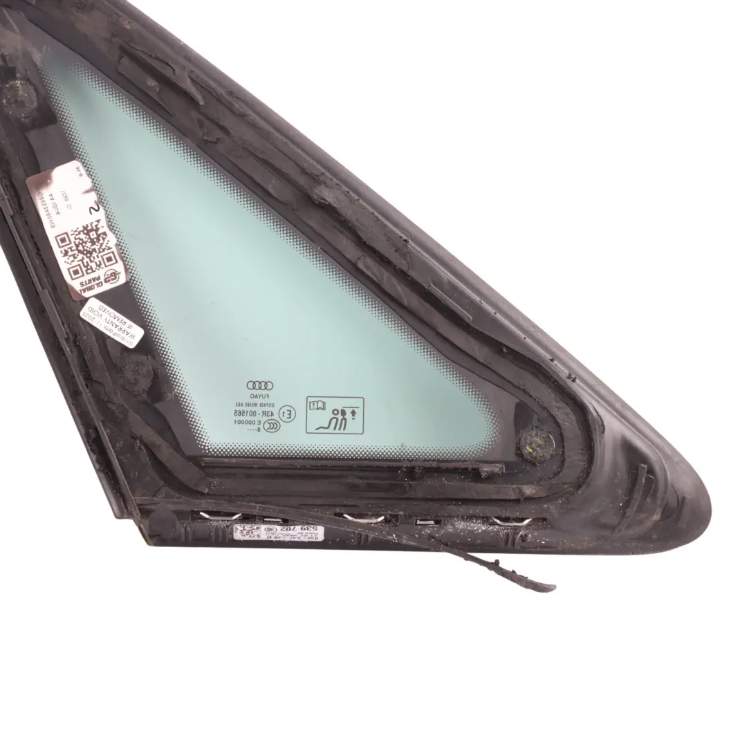 Cristal Ventana Lateral Triangular Trasera Derecha AS2 para Audi A4 B9 con número de pieza 8W5845298D Audi A4 B9 Cristal Ventana Lateral Triangular Trasera Derecha AS2 - SKU 8W5845298D-1 - Número de pieza 8W5845298D