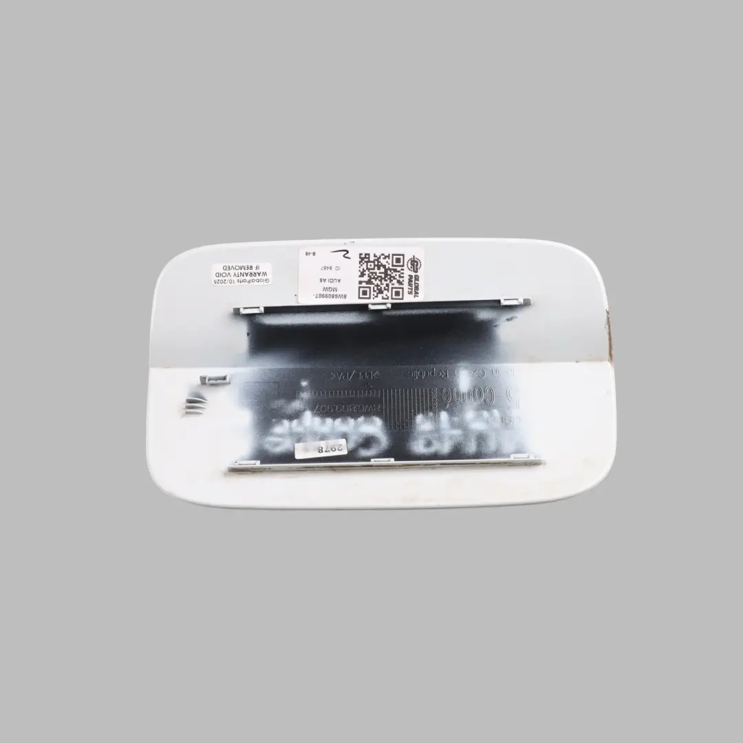 Filler Flap Cap Cover Panel Glacier White Pearl - S9R to Audi A5 F5 Fuel with Part number 8W6809907 Audi A5 F5 Fuel Filler Flap Cap Cover Panel Glacier White Pearl - S9R - SKU 8W6809907-MGW - Part number 8W6809907