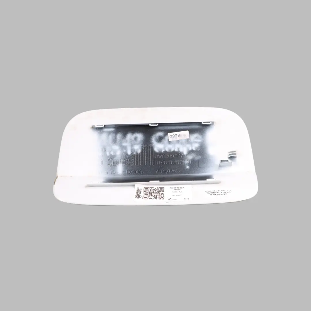 Audi A5 F5 Cache Trappe Carburant Blanc Glacier Nacré - S9R - SKU 8W6809907-MGW - Numéro de pièce 8W6809907