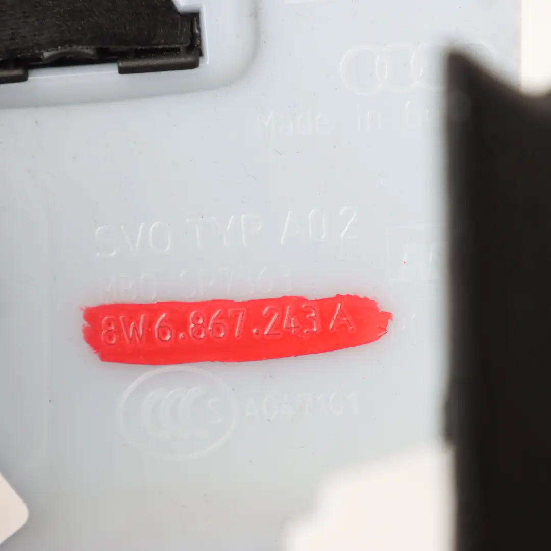 Pillar Column Cover Trim Panel Left N/S 8W6867244A to Audi A4 B9 A5 F5 B with Part number 8W6867243A Audi A4 B9 A5 F5 B Pillar Column Cover Trim Panel Left N/S 8W6867244A - SKU 8W6867243A - Part number 8W6867243A