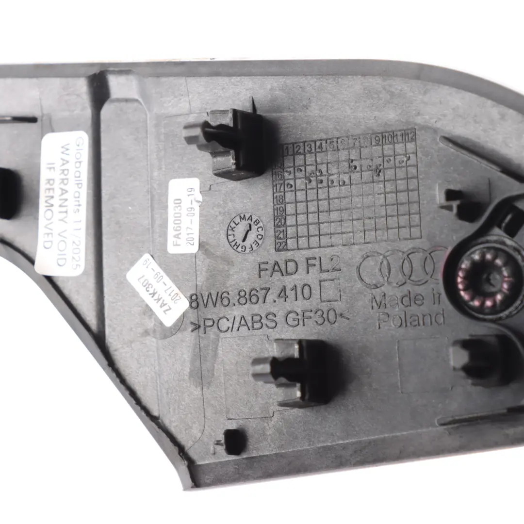 Audi A5 F5 Door Card Trim Strip Panel Front Right O/S Aluminium Carbon 8W6867410 - SKU 8W6867410M - Part number 8W6867410M