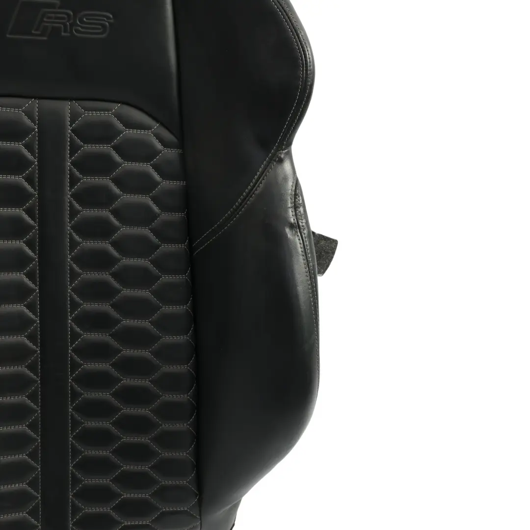 Audi RS5 F5 Sport Seat Backrest Heated Cover Black Leather Front Left N/S - SKU 8W6881805BF - Part number 8W6881805BF