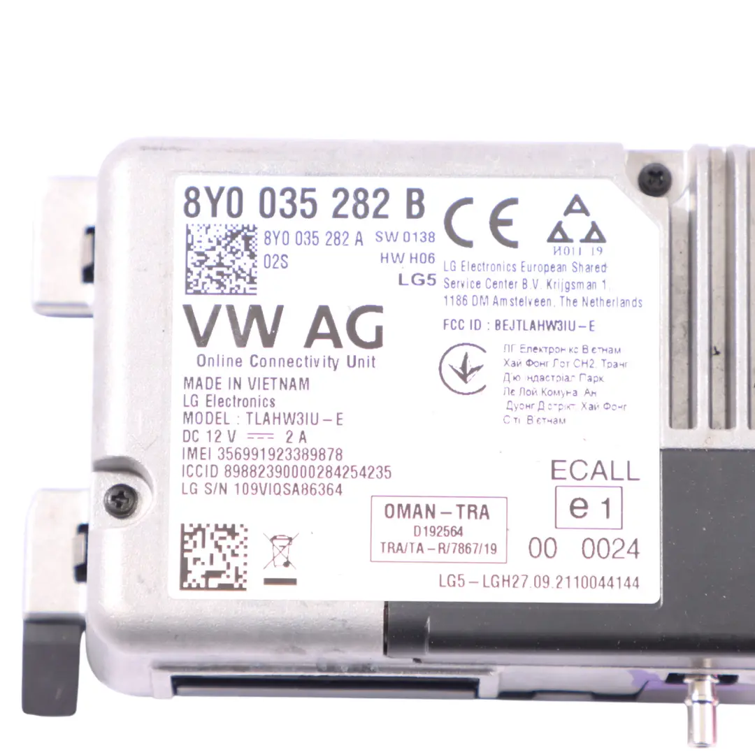 Audi A3 S3 RS3 8Y Moduł Sterujący Usług Online - SKU 8Y0035282B - Numer Części 8Y0035282B