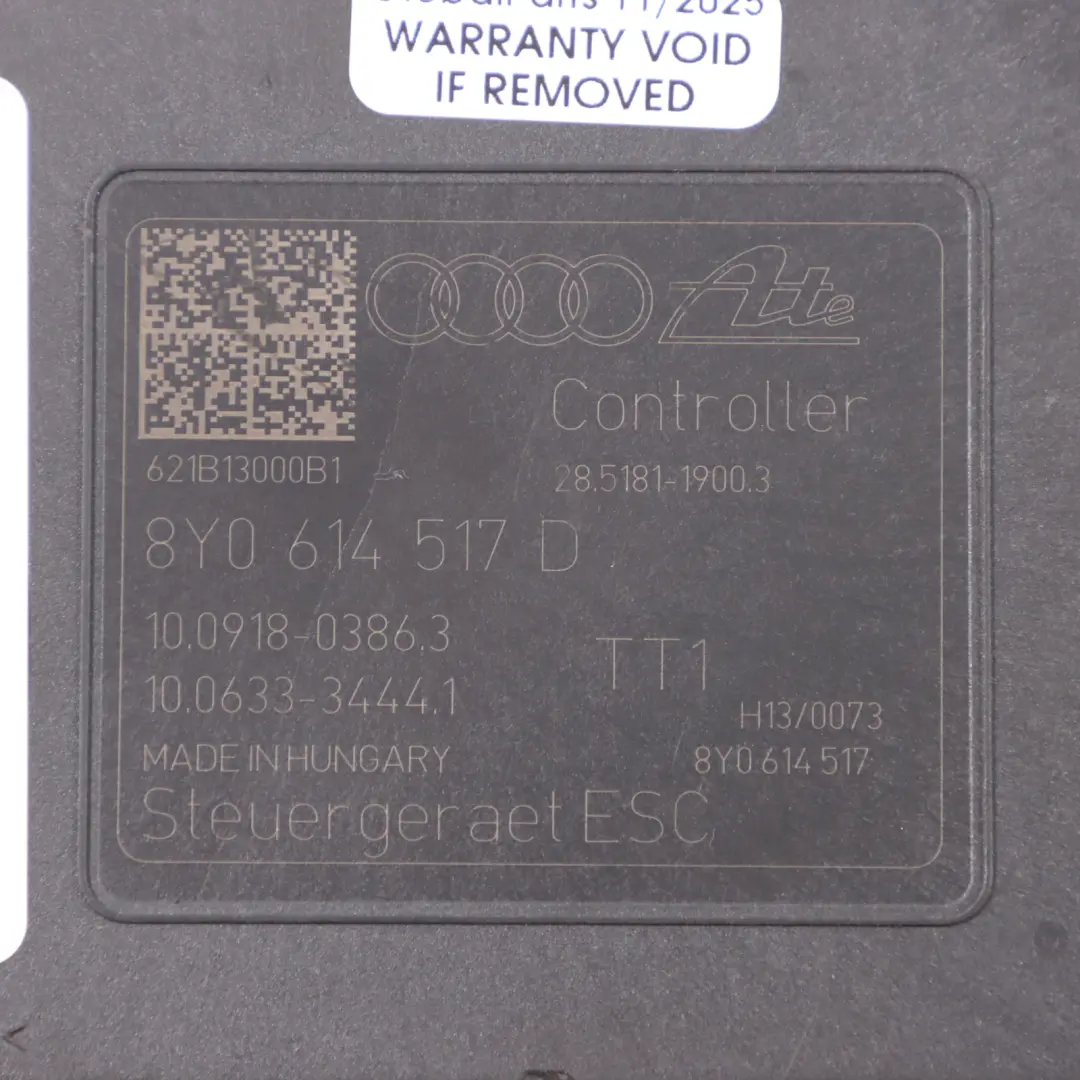 Audi A3 RS3 8Y Bomba ABS Unidad Control Frenado Módulo 2.5 Gasolina - SKU 8Y0614517D - Número de pieza 8Y0614517D