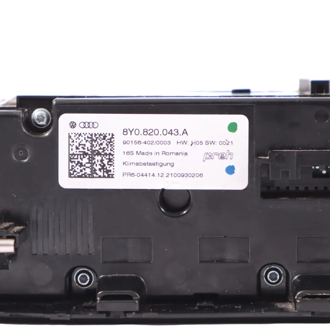 Audi A3 S3 RS3 8Y Panel Sterowania Klimatyzacji - SKU 8Y0820043A - Numer Części 8Y0820043A