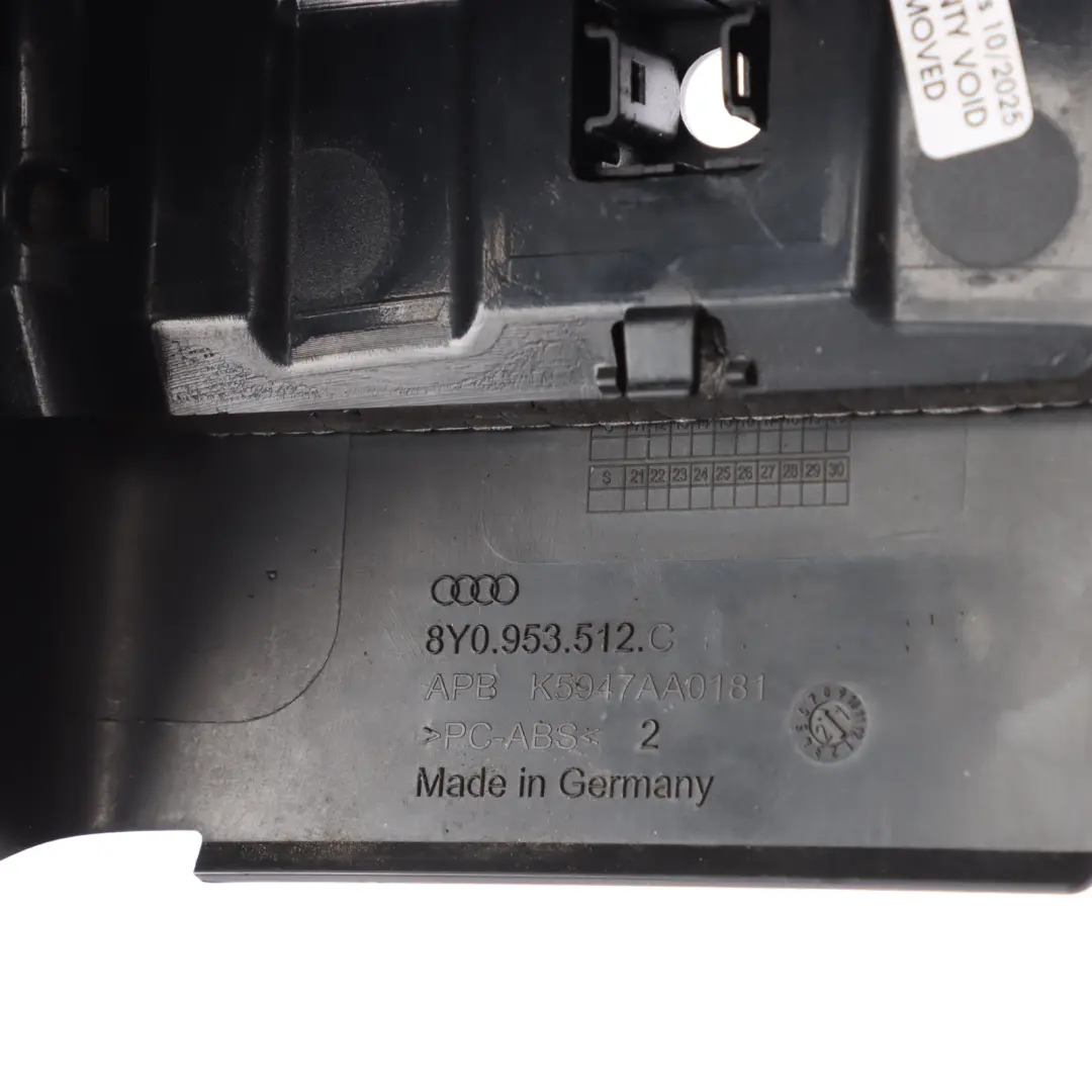 Audi A3 S3 RS3 8Y Steering Column Surround Trim Panel Cover Black - SKU 8Y0953512C - Part number 8Y0953512C