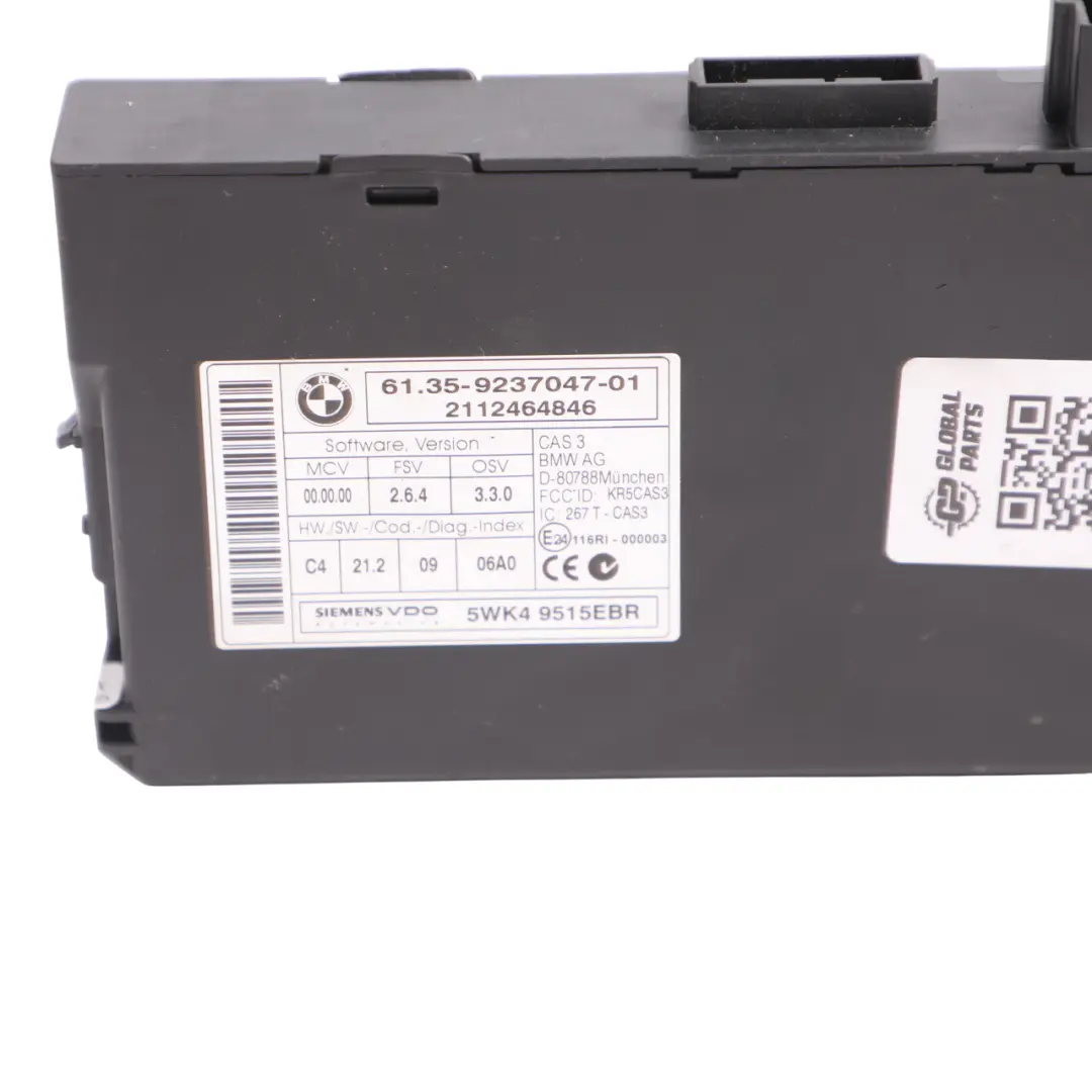 BMW E60 E87 E90 CAS 3 ECU Unità di controllo Modulo di lettura chiave - SKU 9237047-1 - Numero di parte 9237047
