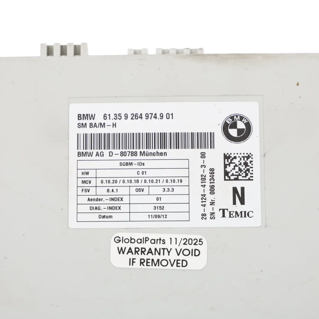 Modulo Di Controllo Sedili Anteriori per BMW E81 E82 E87 E88 E90 E91 con numero di parte 9264974 BMW E81 E82 E87 E88 E90 E91 Modulo Di Controllo Sedili Anteriori - SKU 9264974 - Numero di parte 9264974