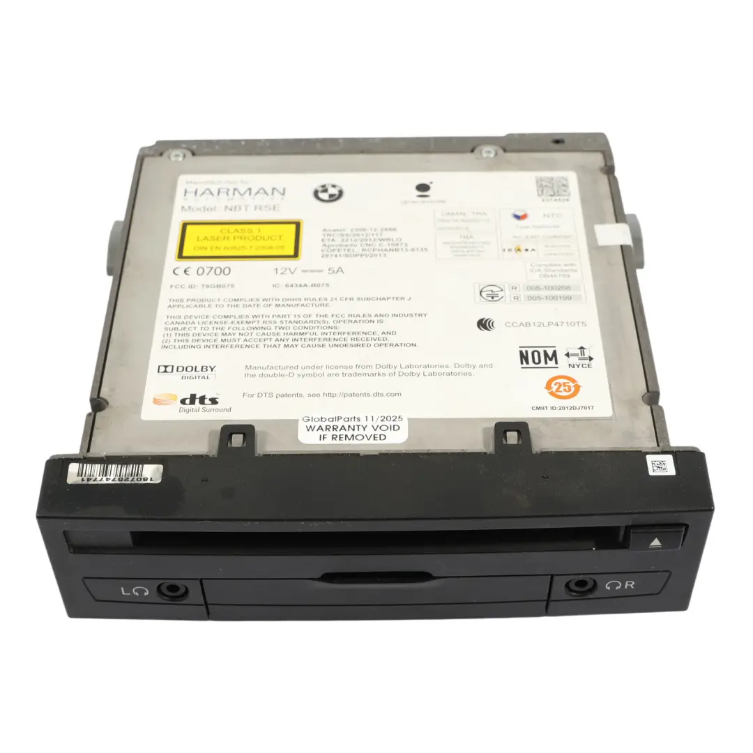 BMW F07 F10 F11 X6 F16 Lecteur CD/DVD Audio Arrière - SKU 9368387 - Numéro de pièce 9368387