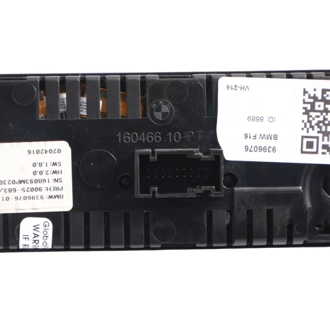 BMW X5 F15 X6 F16 Heater A/C Climate Seat Heating Control Panel Switch - SKU 9396076 - Part number 9396076