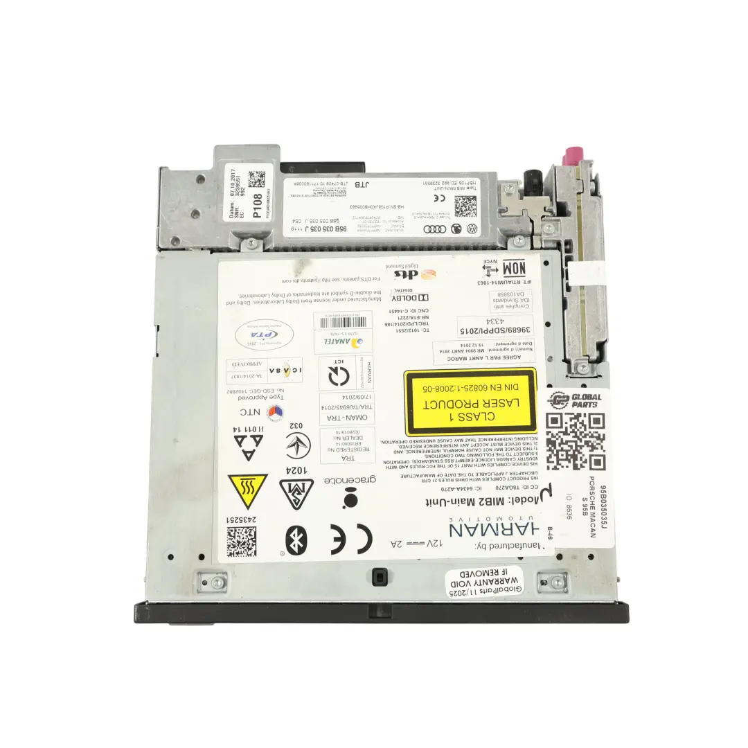 Porsche Macan 95B Multimedia MIB2 Navigation Head Unit Control Module - SKU 95B035035J - Part number 95B035035J