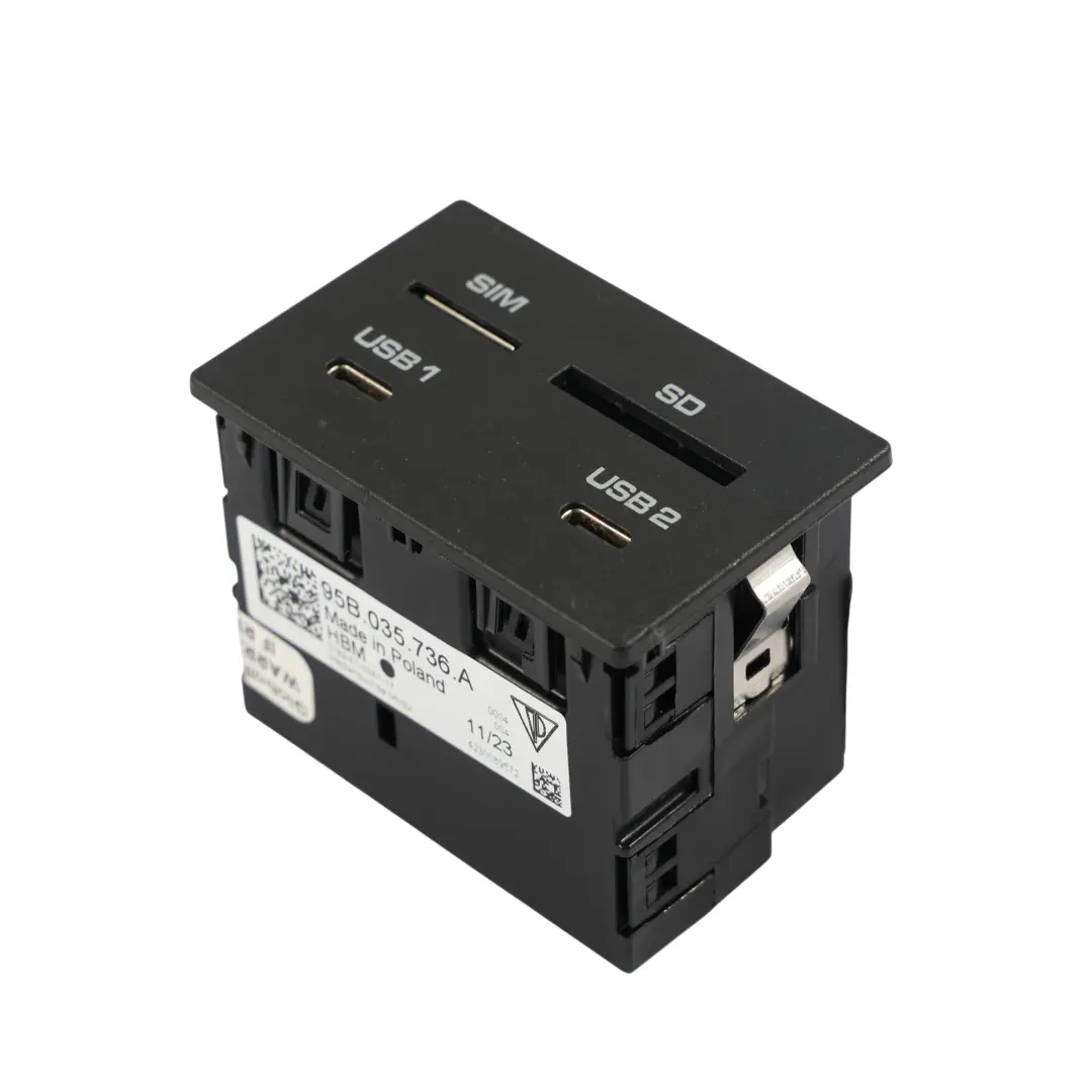 Modulo Scheda SIM SD USB Porta Lettore Multimediale per Porsche Macan 95B con numero di parte 95B035736A Porsche Macan 95B Modulo Scheda SIM SD USB Porta Lettore Multimediale - SKU 95B035736A - Numero di parte 95B035736A