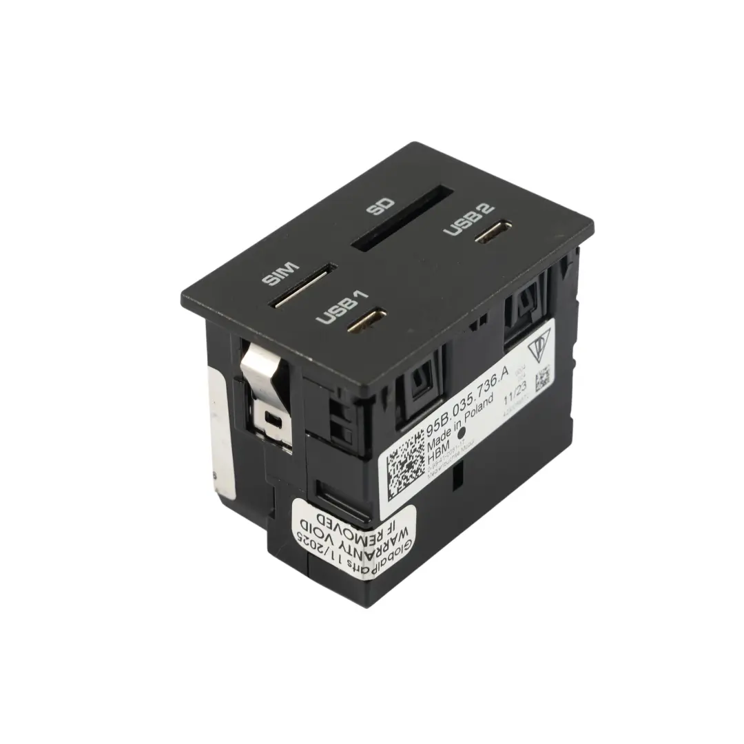 Porsche Macan 95B USB SD SIM Karten Modul Multimedia Leser Port - SKU 95B035736A - Teilenummer 95B035736A