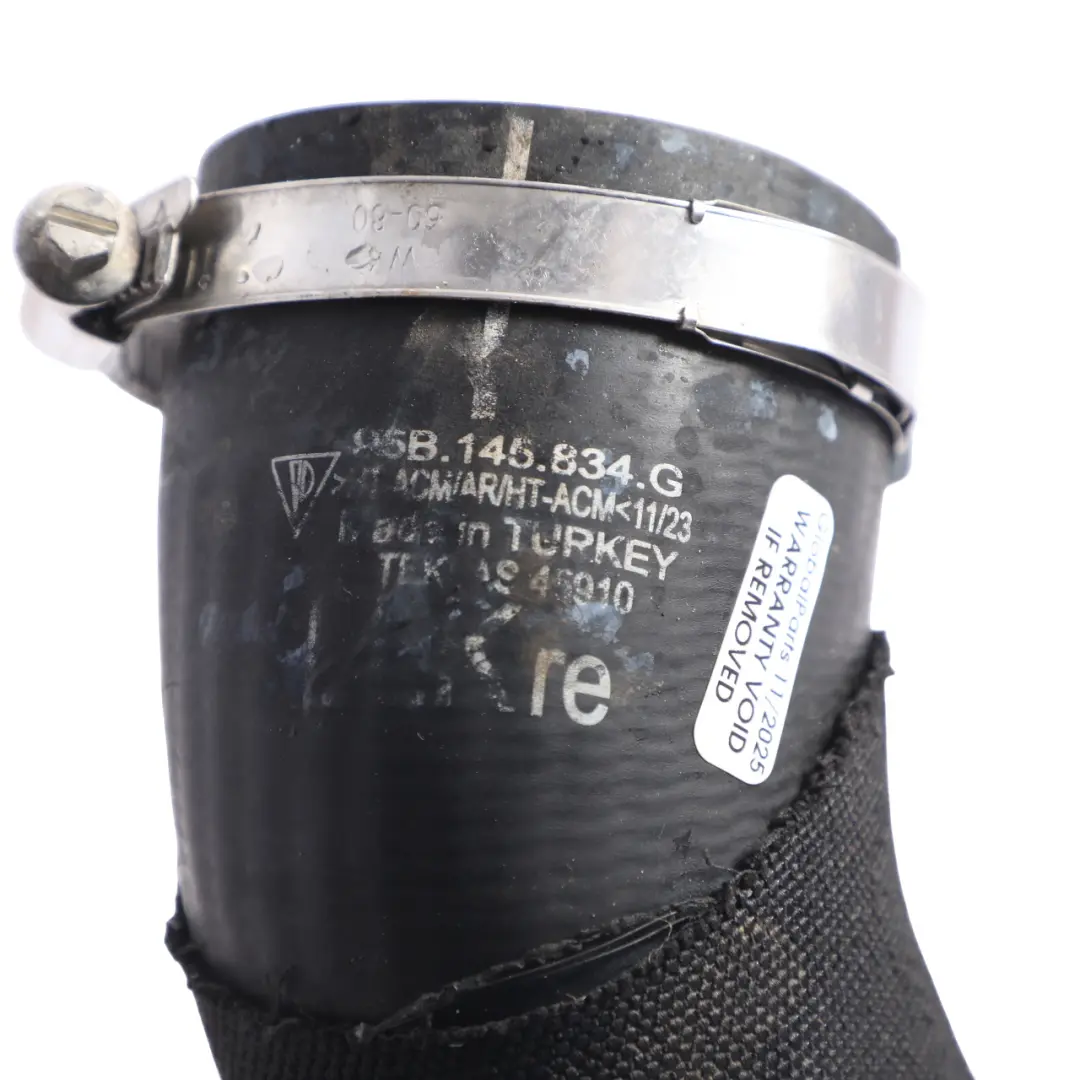 Pressure Hose Pipe Right O/S to Porsche Macan 95B 2.9 V6 Intercooler with Part number 95B145834G Porsche Macan 95B 2.9 V6 Intercooler Pressure Hose Pipe Right O/S - SKU 95B145834G - Part number 95B145834G