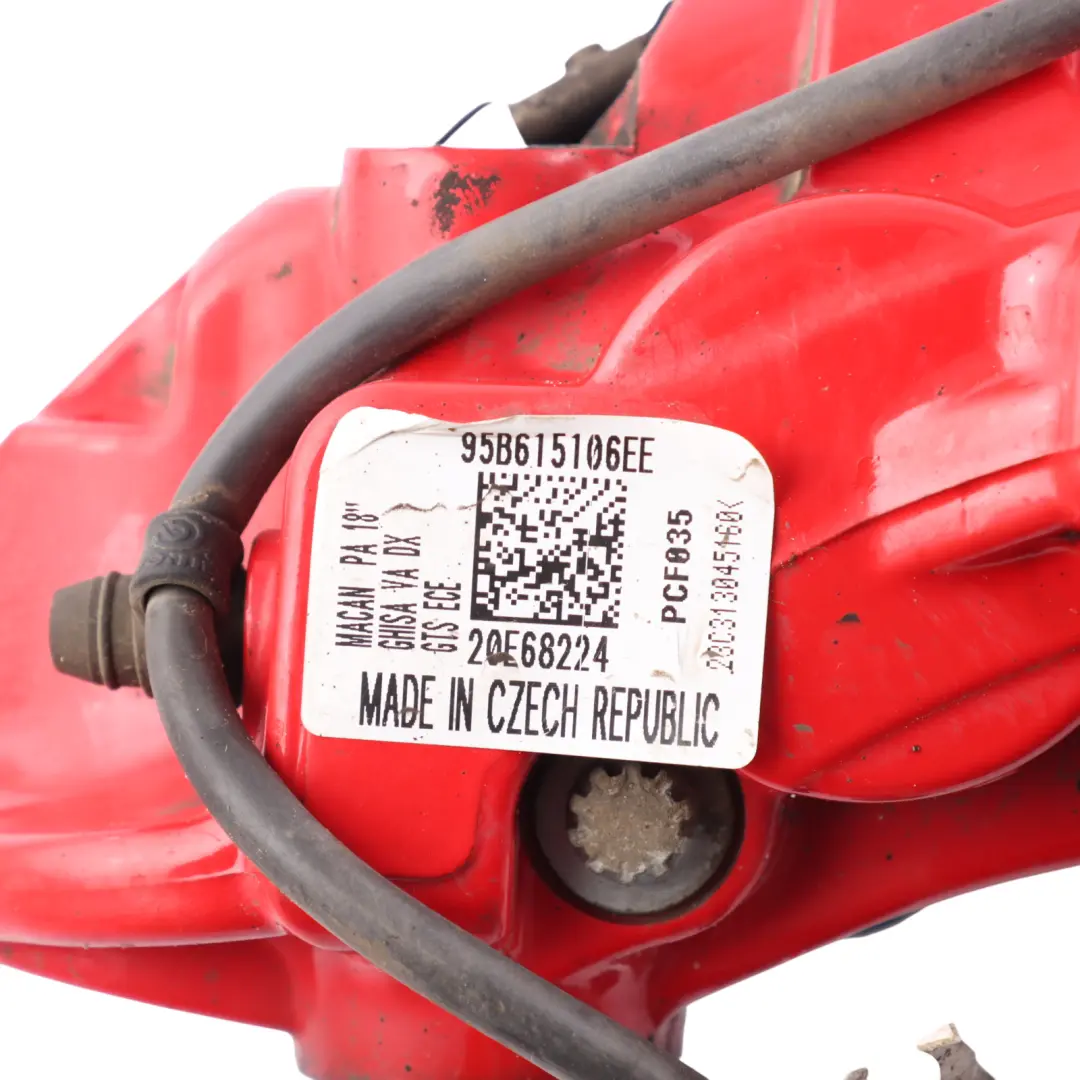 Brake Caliper Housing Front Right O/S Red Brembo 95B615106EE to Porsche Macan S 95B with Part number 95B615124AR Porsche Macan S 95B Brake Caliper Housing Front Right O/S Red Brembo 95B615106EE - SKU 95B615124AR - Part number 95B615124AR