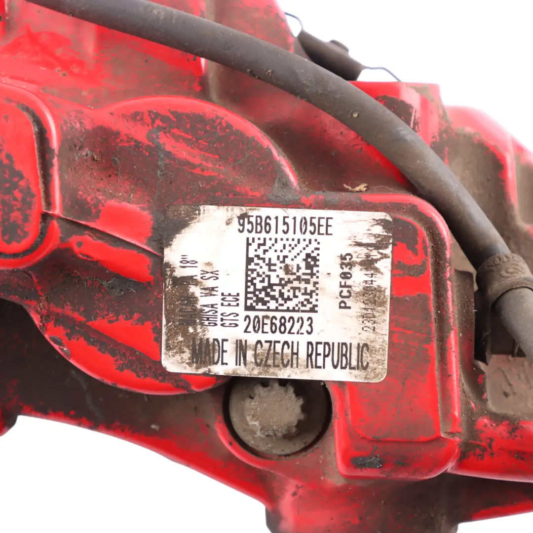 Brake Caliper Housing Front Left N/S Red Brembo 95B15105EE to Porsche Macan S 95B with Part number 95B615123AR Porsche Macan S 95B Brake Caliper Housing Front Left N/S Red Brembo 95B15105EE - SKU 95B615123AR - Part number 95B615123AR