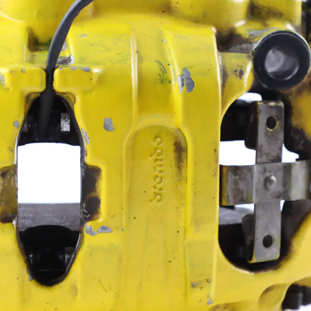 Brake Caliper Housing Yellow Front Right O/S 95B615124A to Porsche Macan 95B with Part number 95B615124A-1 Porsche Macan 95B Brake Caliper Housing Yellow Front Right O/S 95B615124A - SKU 95B615124A-1 - Part number 95B615124A-1