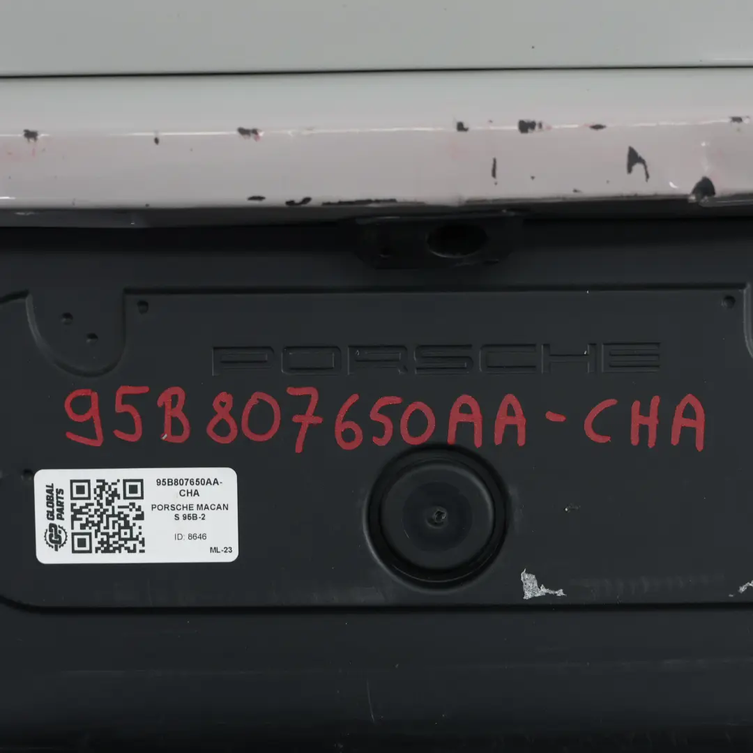 Porsche Macan 95B Rear Bumper Trim Panel Sport Design Chalk - M9A - SKU 95B807650AA-CHA - Part number 95B807650AA