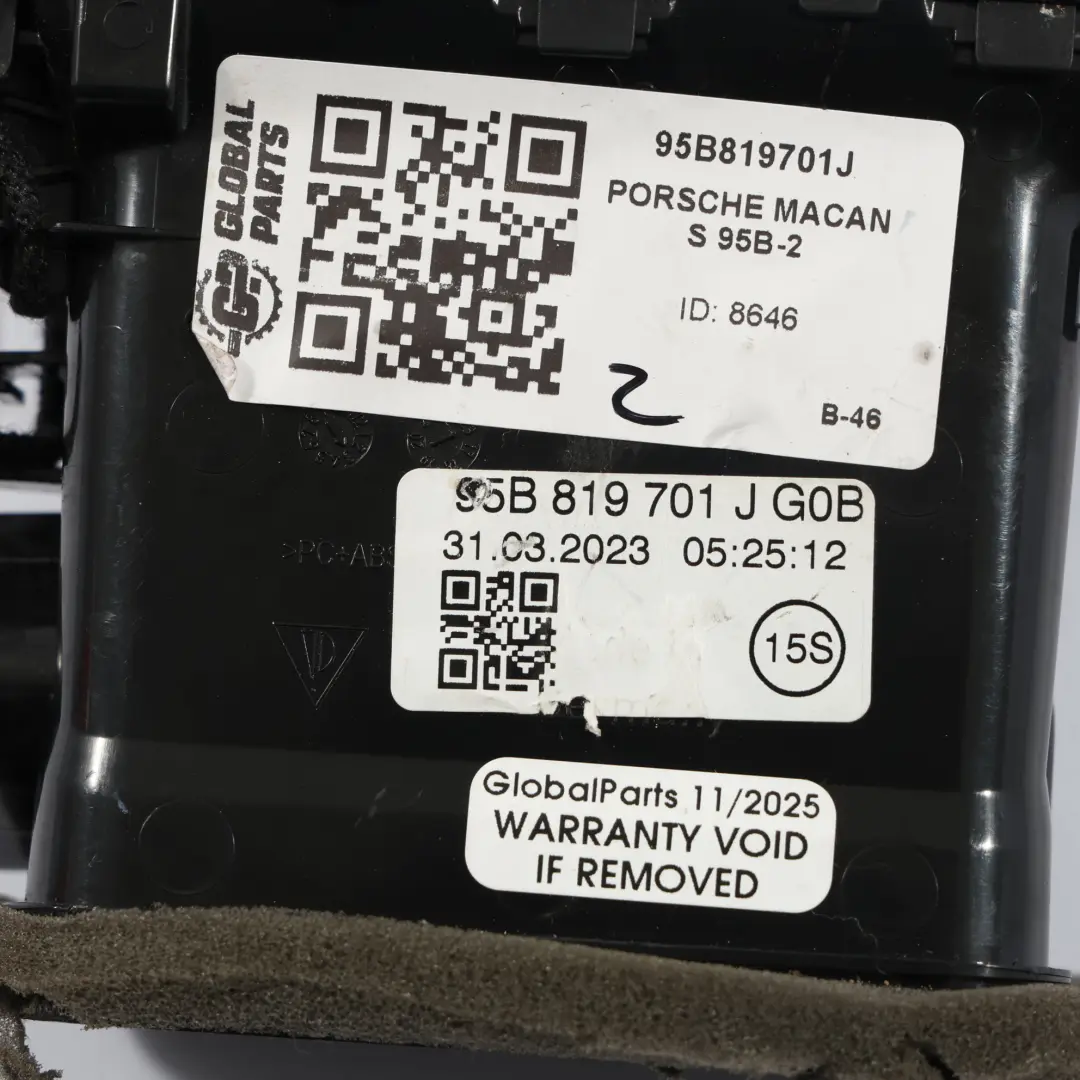 Porsche Macan 95B Salpicadero Rejilla De Ventilación Izquierda - SKU 95B819701J - Número de pieza 95B819701J
