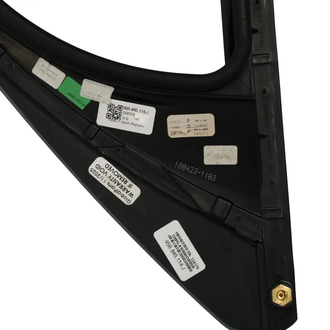 Puerta Ventana Fija Cristal AS2 Delantero Derecho para Porsche Macan 95B con número de pieza 95B845114J Porsche Macan 95B Puerta Ventana Fija Cristal AS2 Delantero Derecho - SKU 95B845114J-1 - Número de pieza 95B845114J