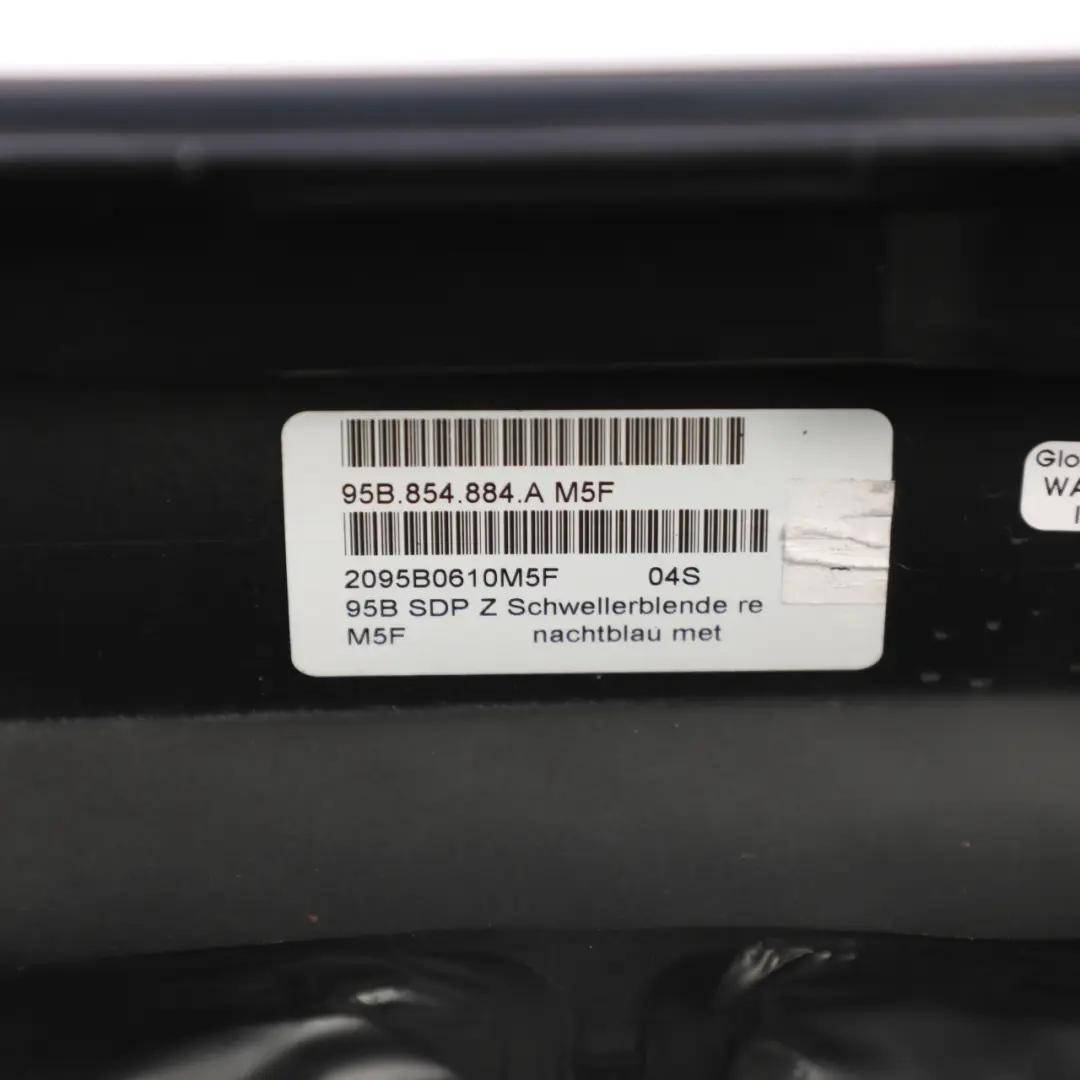 Porsche Macan 95B Side Skirt Sill Strip Right O/S Midnight Blue Metallic - M5F - SKU 95B854884A-MIBL - Part number 95B854884A