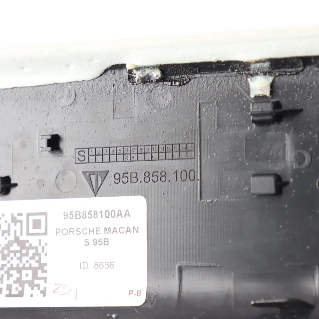 Porsche Macan 95B Dashboard Storage Trim Panel Leather Cover Pebble Grey - SKU 95B858100AA - Part number 95B858100AA