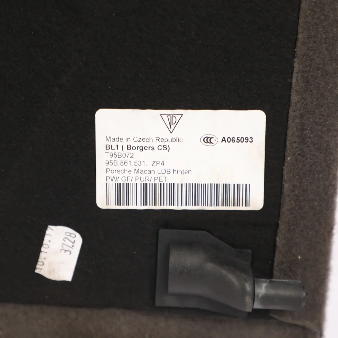 Boot Trunk Mat Base Carpet Trim Right Rear O/S to Porsche Macan 95B with Part number 95B861531 Porsche Macan 95B Boot Trunk Mat Base Carpet Trim Right Rear O/S - SKU 95B861531 - Part number 95B861531