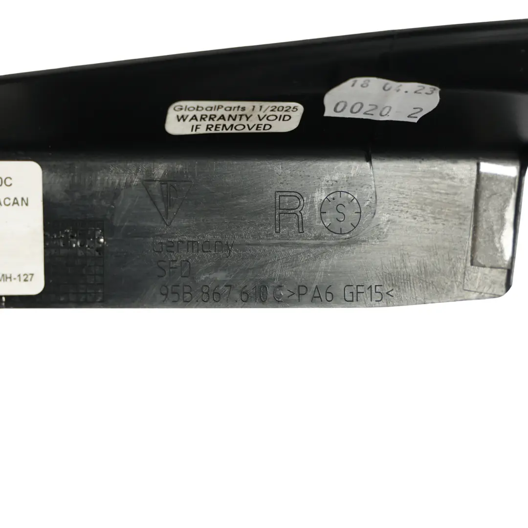 Porsche Macan 95B Tapa Embellecedor Ventana Puerta Delantera Derecha - SKU 95B867610C - Número de pieza 95B867610C
