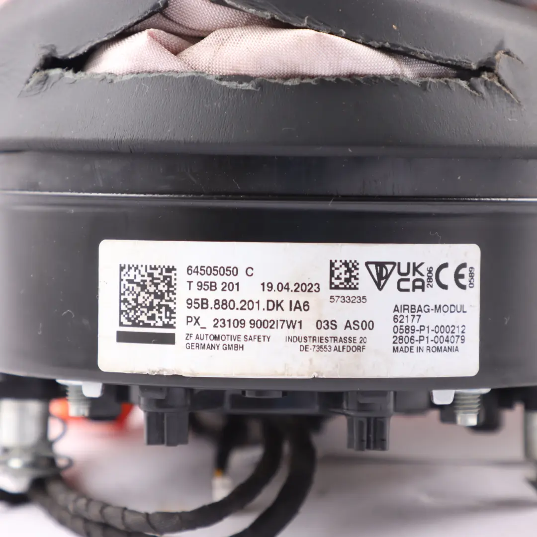 Porsche Macan 95B Steering Wheel Air Module DAMAGED - SKU 95B880201DK-1 - Part number 95B880201DK