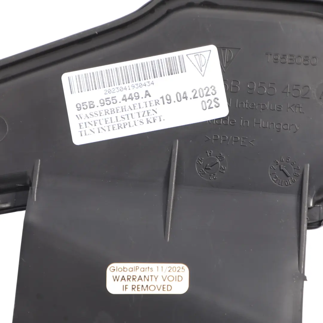 Windscreen Washer Bottle Tank Reservoir Filler Neck to Porsche Macan 95B with Part number 95B955449A Porsche Macan 95B Windscreen Washer Bottle Tank Reservoir Filler Neck - SKU 95B955449A - Part number 95B955449A