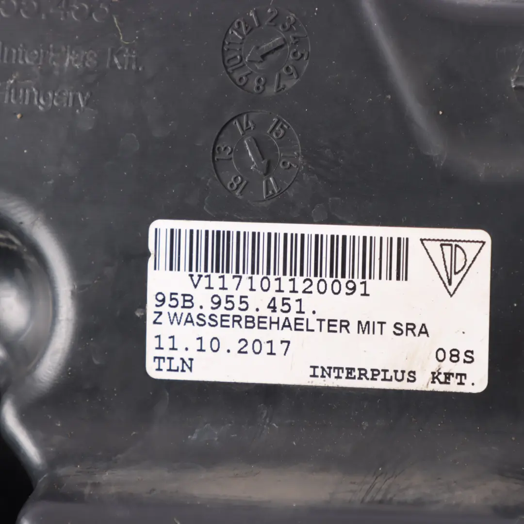 Windscreen Washer Water Fluid Reservoir Tank Bottle to Porsche Macan 95B with Part number 95B955451 Porsche Macan 95B Windscreen Washer Water Fluid Reservoir Tank Bottle - SKU 95B955451 - Part number 95B955451