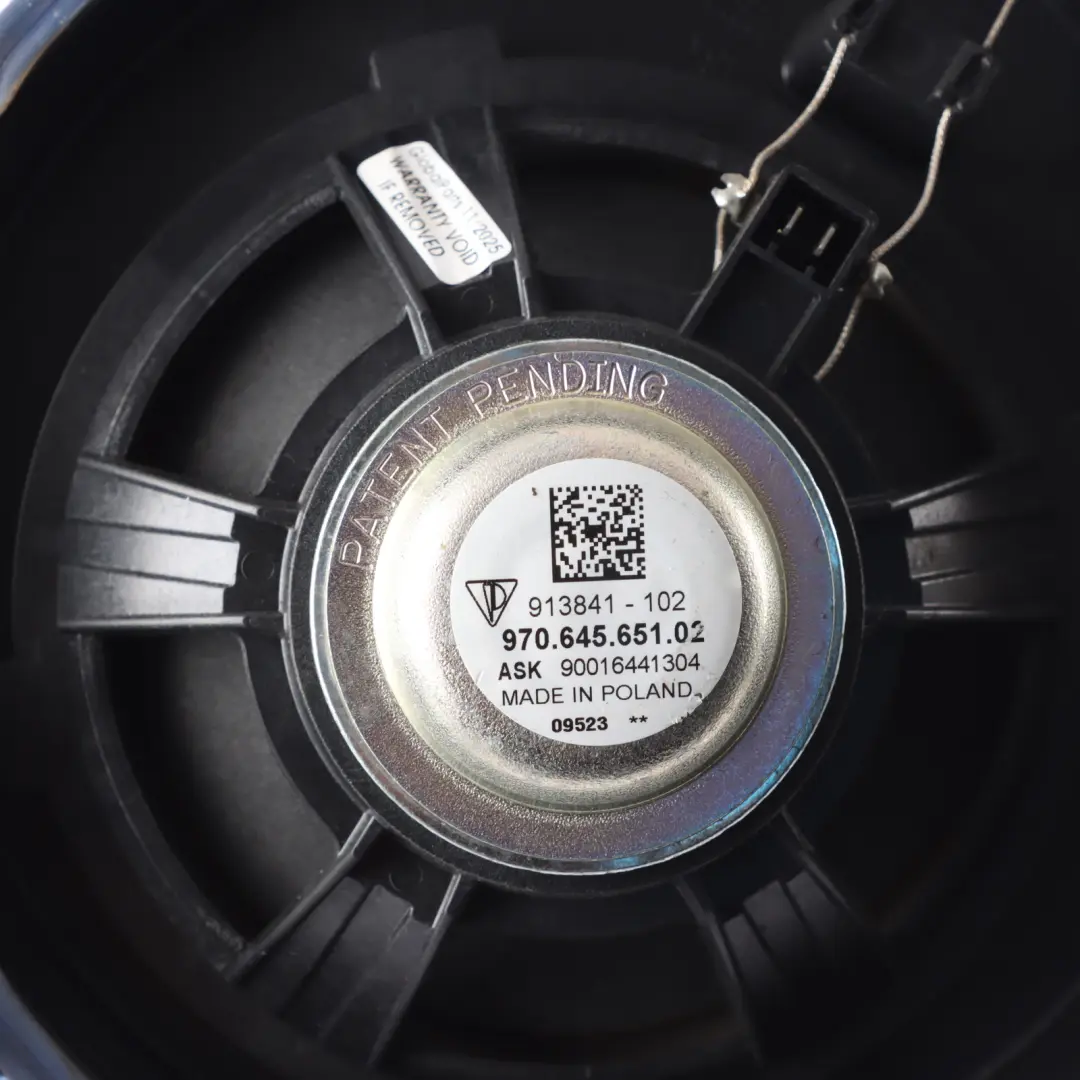 Door Bass Loudspeaker Speaker With Cover Trim to Porsche Macan 95B Rear with Part number 970645651 Porsche Macan 95B Rear Door Bass Loudspeaker Speaker With Cover Trim - SKU 970645651 - Part number 970645651